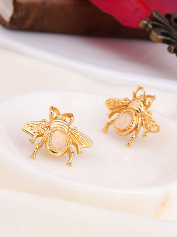 L'Atelier de Gaia Vergulde oorstekers met edelstenen