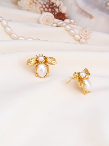 L'Atelier de Gaia Pozłacane kolczyki-wkrętki z perłami