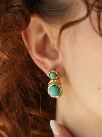 L'Atelier de Gaia Vergulde oorstekers met edelstenen