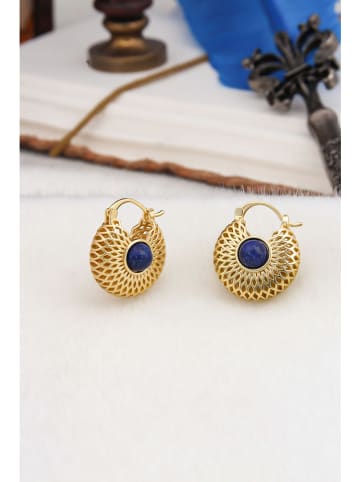 L'Atelier de Gaia Vergulde oorringen met edelstenen