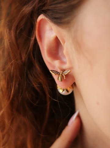 L'Atelier de Gaia Vergulde oorstekers met parels