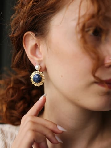 L'Atelier de Gaia Vergold. Ohrstecker mit Edelsteinen und Perlen