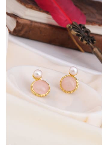 L'Atelier de Gaia Vergulde oorringen met parels en edelstenen