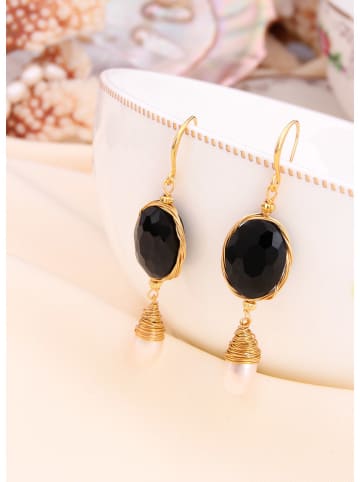 L'Atelier de Gaia Vergold. Ohrhänger mit Perlen und Edelsteinen