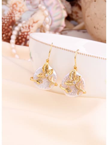 L'Atelier de Gaia Pozłacane kolczyki z masą perłową