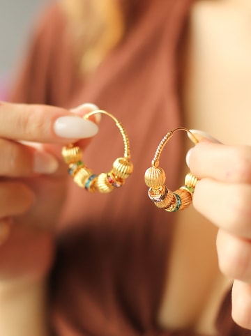 L'Atelier de Gaia Pozłacane kolczyki-kreole z cyrkoniami