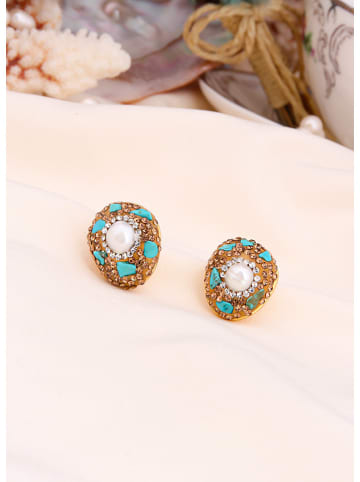 L'Atelier de Gaia Vergold. Ohrstecker mit Perlen und Edelsteinen
