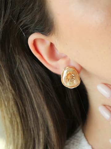 L'Atelier de Gaia Vergulde oorstekers met parelmoer