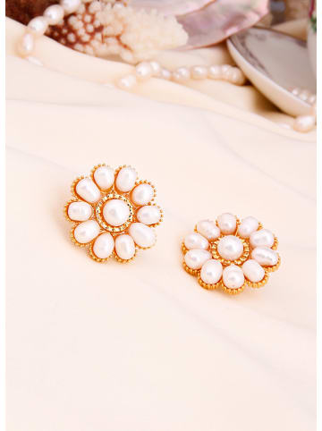 L'Atelier de Gaia Vergulde oorstekers met parels