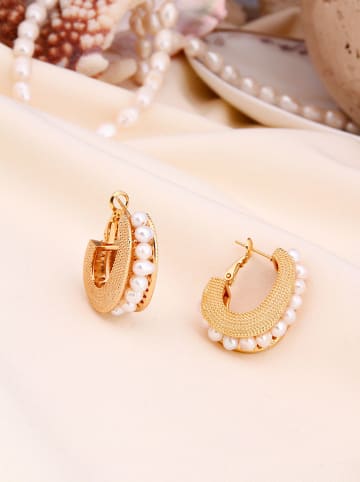 L'Atelier de Gaia Pozłacane kolczyki z perłami