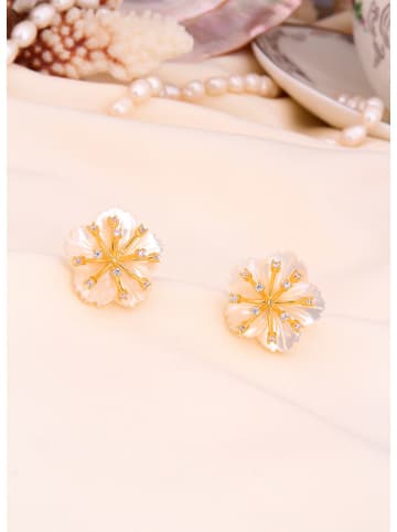 L'Atelier de Gaia Vergulde oorstekers met parelmoer