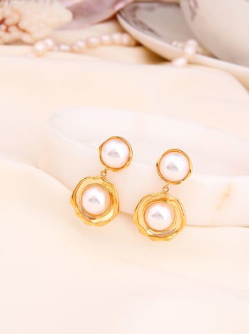 L'Atelier de Gaia Pozłacane kolczyki-wkrętki z perłami