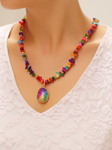 L'Atelier de Gaia Vergulde ketting met sierelementen - (L)50 cm