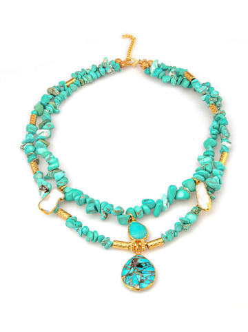 L'Atelier de Gaia Vergulde ketting met sierelementen - (L)40 cm