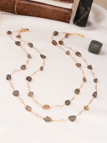 L'Atelier de Gaia Vergold. Halskette mit Schmuckelementen - (L)45 cm