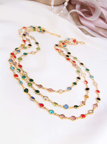 L'Atelier de Gaia Vergold. Halskette mit Schmuckelementen - (L)50 cm