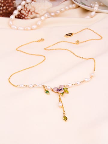 L'Atelier de Gaia Pozłacany naszyjnik z elementami ozdobnymi - dł. 50 cm