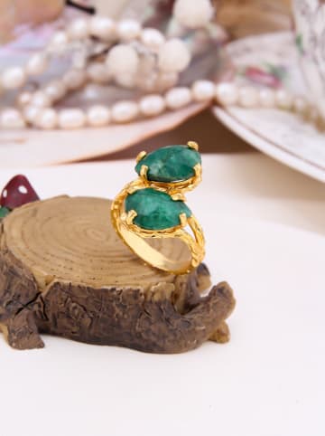 Pierres delicates Pozłacany pierścionek z agatem