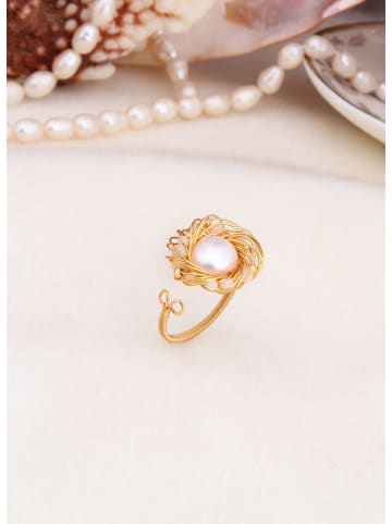 L'Atelier de Gaia Pozłacany pierścionek z perłą