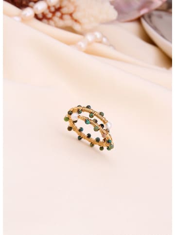 L'Atelier de Gaia Vergold. Ring mit Perlen und Edelsteinen