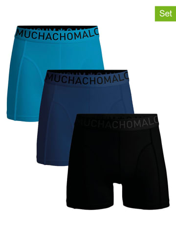 Muchachomalo 3er-Set: Boxershorts in Schwarz/ Dunkelblau/ Blau