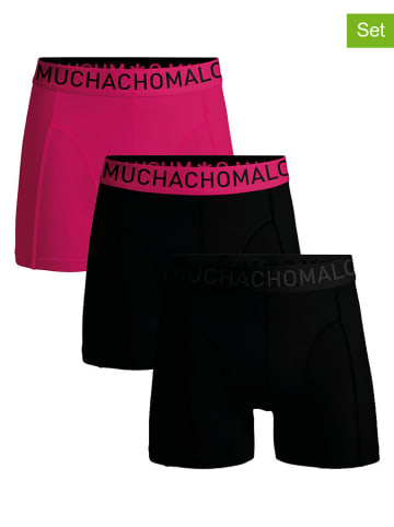 Muchachomalo 3er-Set: Boxershorts in Schwarz/ Pink