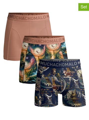 Muchachomalo 3er-Set: Boxershorts in Altrosa/ Dunkelblau