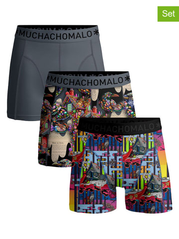 Muchachomalo 3er-Set: Boxershorts in Anthrazit/ Bunt