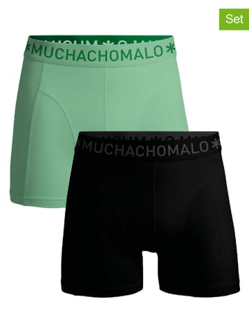 Muchachomalo 2er-Set: Boxershorts in Schwarz/ Hellgrün