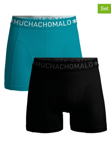 Muchachomalo 2er-Set: Boxershorts in Türkis/ Dunkelblau