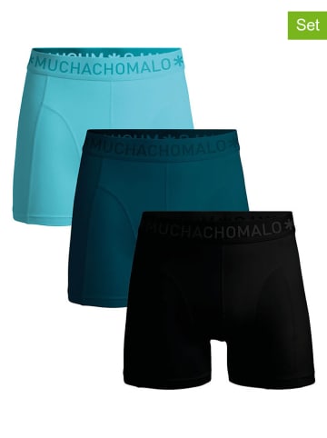 Muchachomalo 3er-Set: Boxershorts in Schwarz/ Blau/ Hellblau