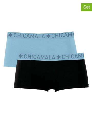 Muchachomalo 2er-Set: Pantys in Schwarz/ Hellblau