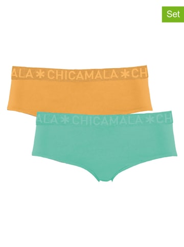 Muchachomalo 2er-Set: Pantys in Türkis/ Orange
