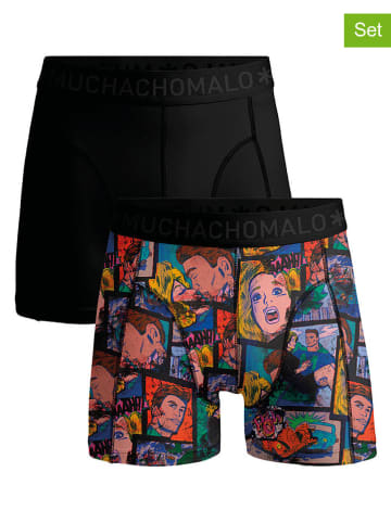 Muchachomalo 2er-Set: Boxershorts in Schwarz/ Bunt