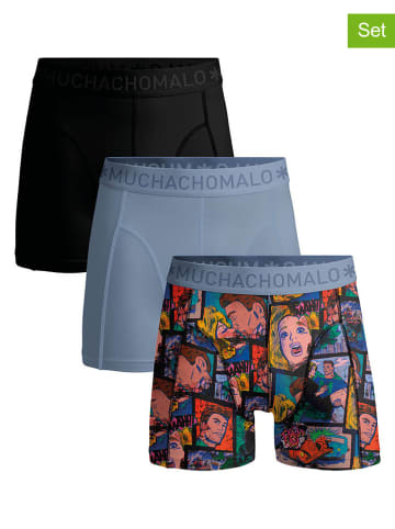 Muchachomalo 3er-Set: Boxershorts in Schwarz/ Hellblau