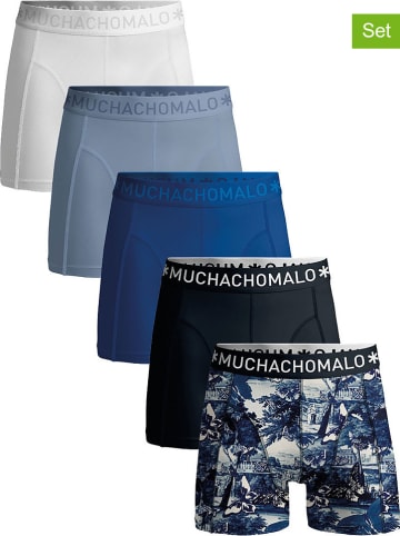 Muchachomalo 5-delige set: boxershorts donkerblauw/blauw/wit