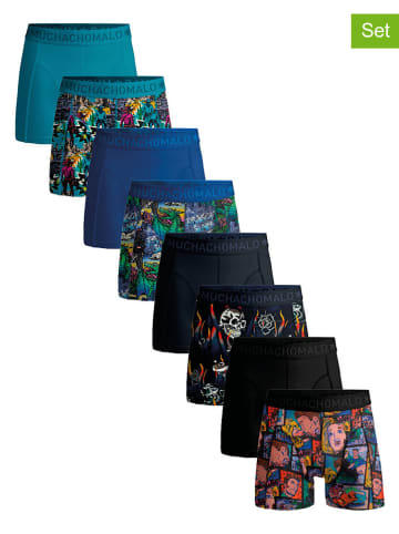 Muchachomalo 8er-Set: Boxershorts in Schwarz/ Dunkelblau/ Blau