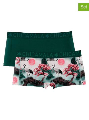 Muchachomalo 2er-Set: Pantys in Dunkelgrün