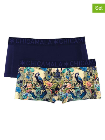 Muchachomalo 2er-Set: Pantys in Dunkelblau/ Bunt