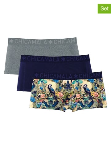 Muchachomalo 3-delige set: hipsters grijs/donkerblauw/meerkleurig