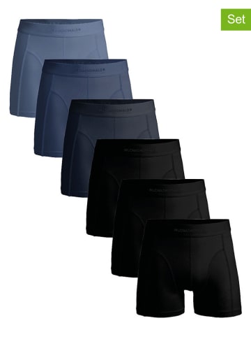 Muchachomalo 6er-Set: Boxershorts in Schwarz/ Dunkelblau/ Blau