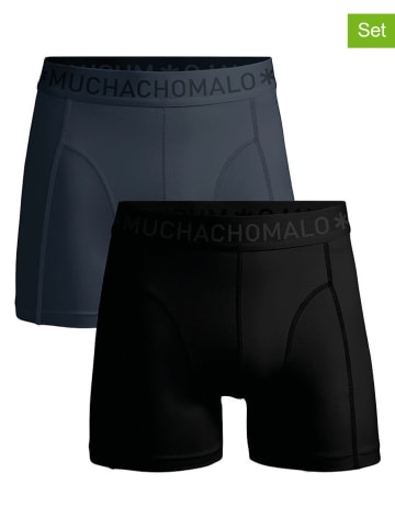 Muchachomalo 2er-Set: Boxershorts in Schwarz/ Anthrazit