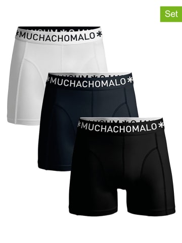 Muchachomalo Bokserki (3 pary) w kolorze czarno-granatowo-białym