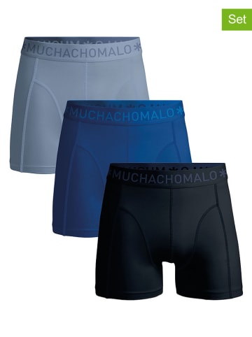 Muchachomalo 3er-Set: Boxershorts in Dunkelblau/ Blau/ Hellblau