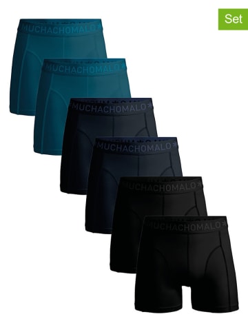 Muchachomalo 6er-Set: Boxershorts in Schwarz/ Blau