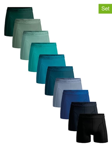 Muchachomalo 10er-Set: Boxershorts in Schwarz/ Blau/ Grün