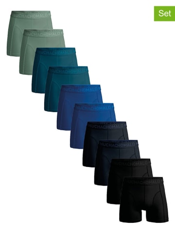 Muchachomalo 10er-Set: Boxershorts in Schwarz/ Blau/ Mint