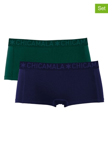 Muchachomalo 2er-Set: Pantys in Dunkelblau/ Dunkelgrün
