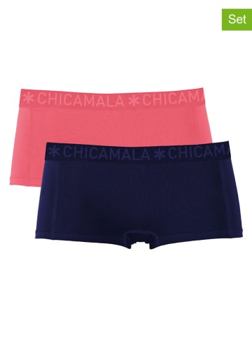 Muchachomalo 2er-Set: Pantys in Dunkelblau/ Pink