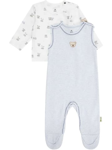 Steiff 2tlg. Outfit in Hellblau/ Weiß